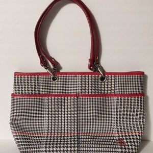 Lauren Ralph Lauren Houndstooth Plaid Tote Bag, small/medium